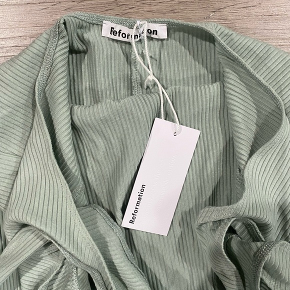 Reformation Ashlee Midi Dress Strappy Open Back Minimalist‎ Modern Soft Glam - Picture 6 of 9